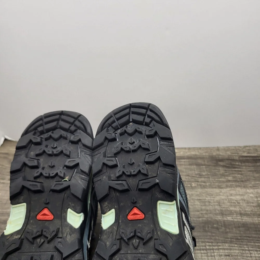 Salomon Women’s Grey Teal Athletic Trail Shoes - Picture 9 of 10